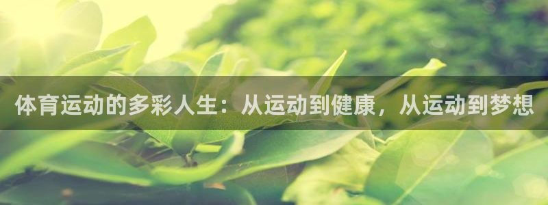 三亿体育登录：体育运动的多彩人生：从运动到健康，从运动到梦想